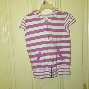 Girls short sleeve zip up with hood